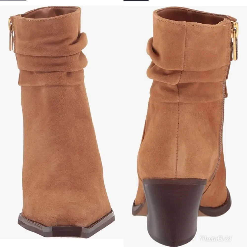 Revolve Vince Camuto Nerlinji Leather Suede Slouch Ankle Western Boot NWOT